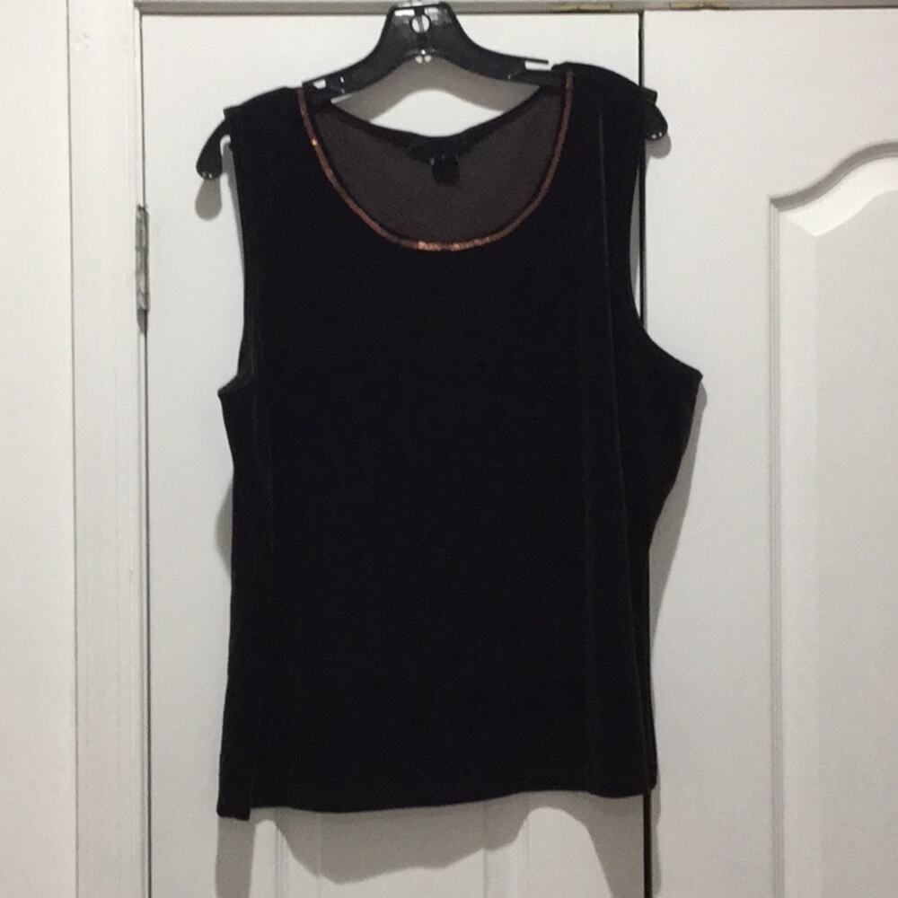 Stretch chocolate tank 2x worn once w/ sequines